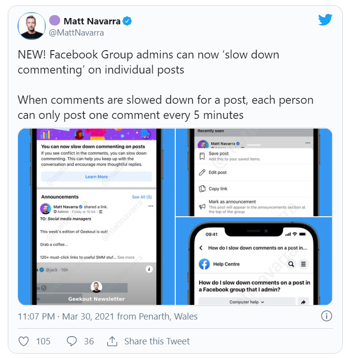 ФБ замедлил комментарии